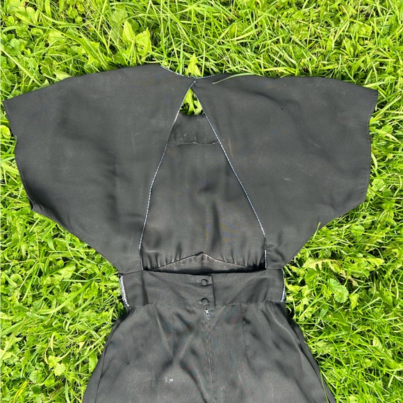 Vintage 80s 90s Deco Glam Black Romper - Picture 13 of 16